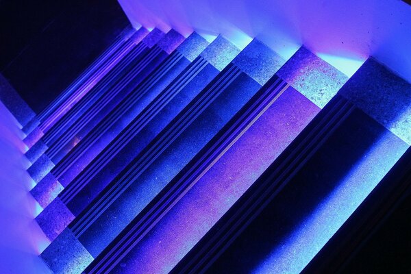 Beautiful glowing staircase in the house