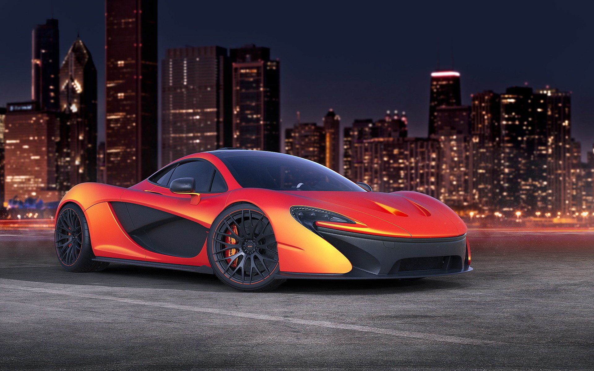 r1 night the city mclaren supercar