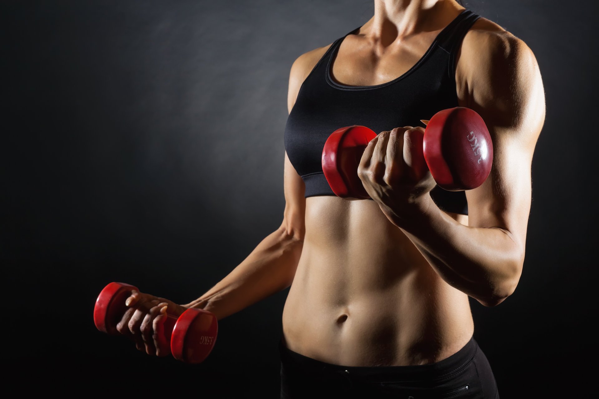 fitness women dumbbell