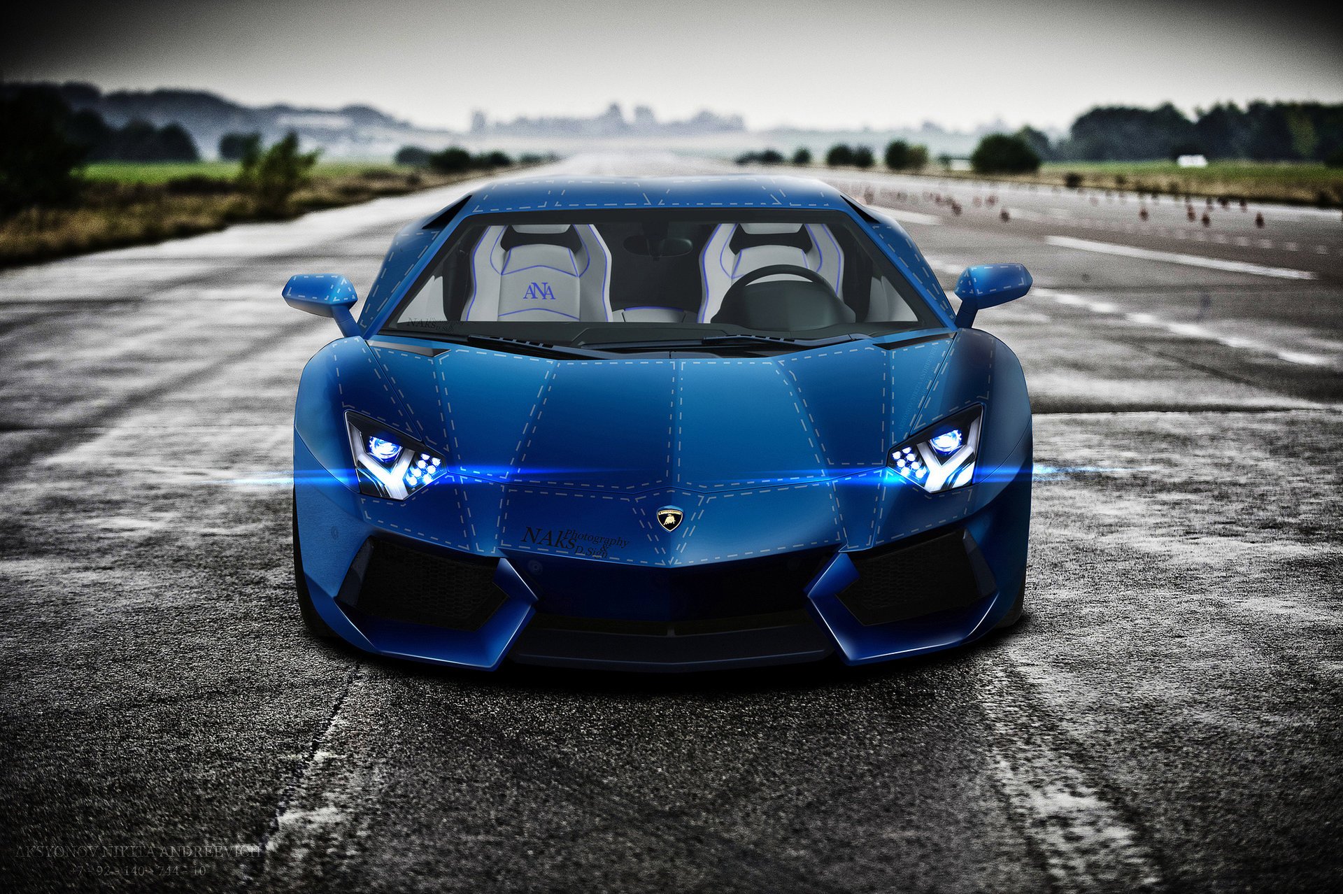 lamborghini aventador front aksyonov nikita andreevich blu blu lb834 lp700-4