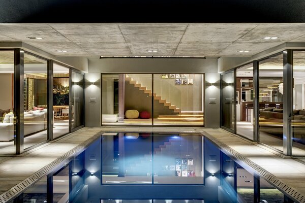 Interior of a swimming pool in a country house