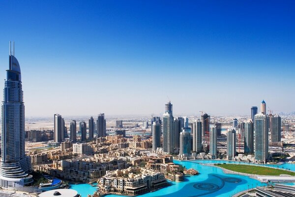 Vista de los rascacielos en Dubai