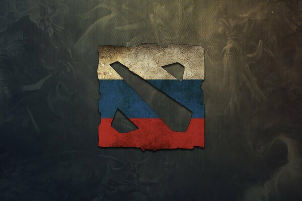 Logo dota 2 sous la forme du drapeau russe