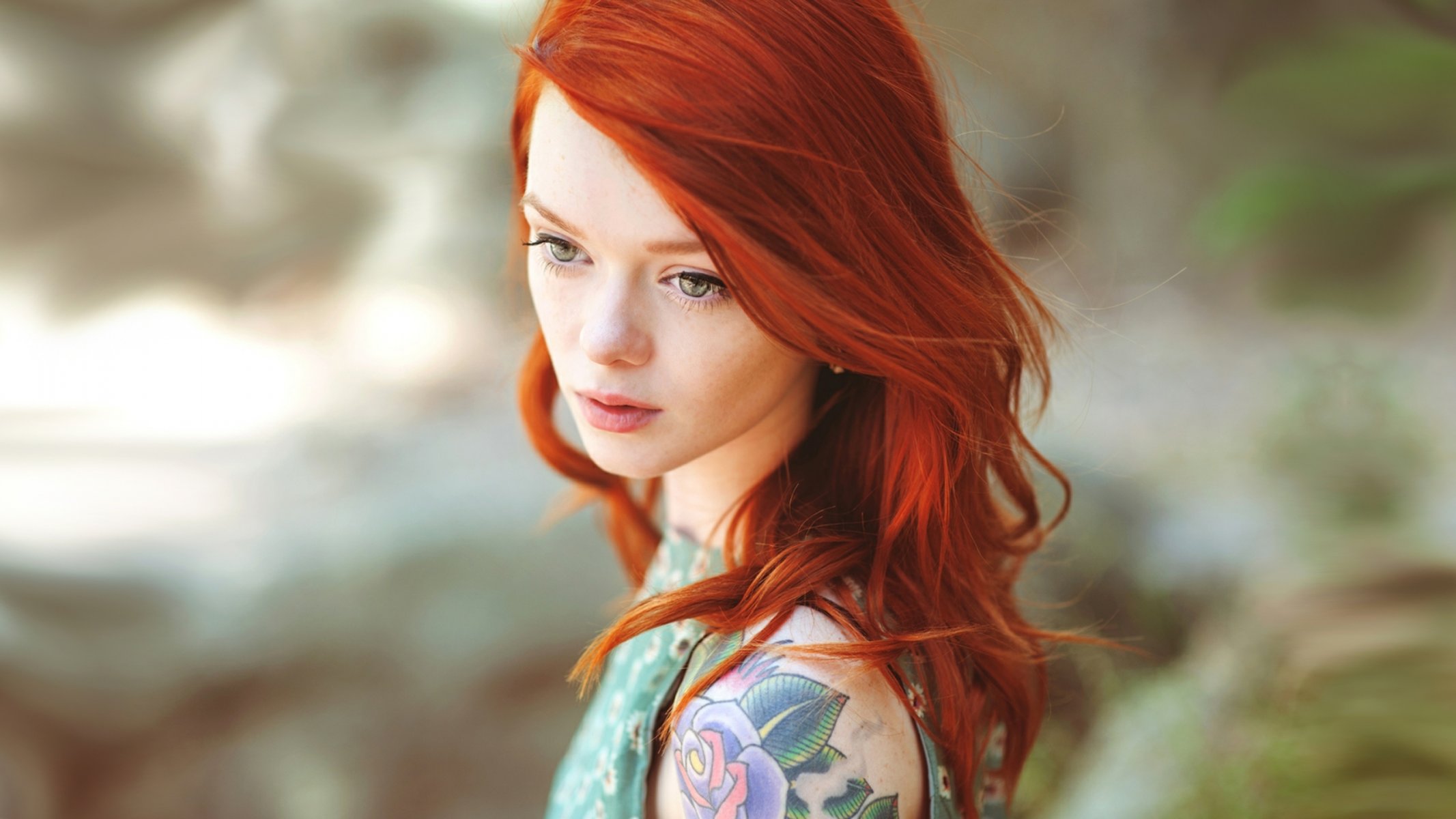 red hair tattoo make-up