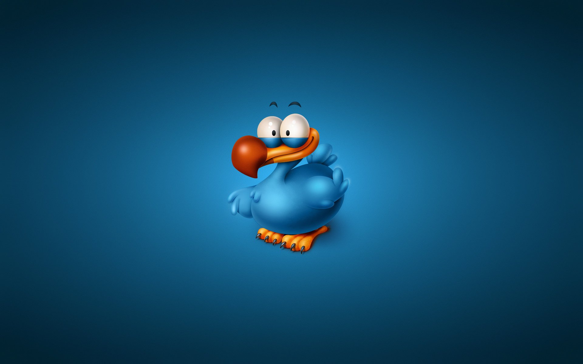titto the dodo minimalista uccello sfondo blu