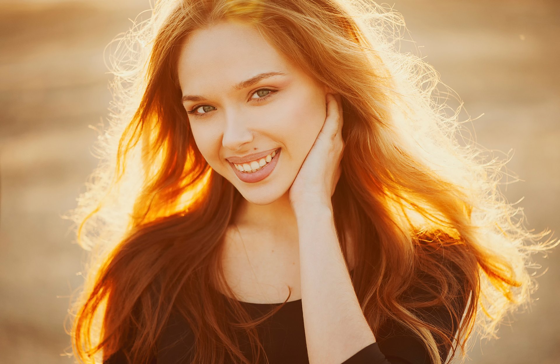 lena golden locks view portrait lighting laughter natural light