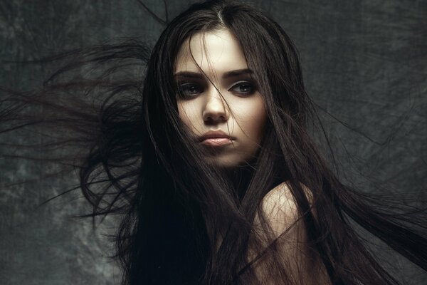 Beautiful girl with dark hair