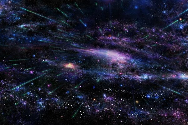 Meteoritenregen aus dem Zentrum der Kunstgalaxie
