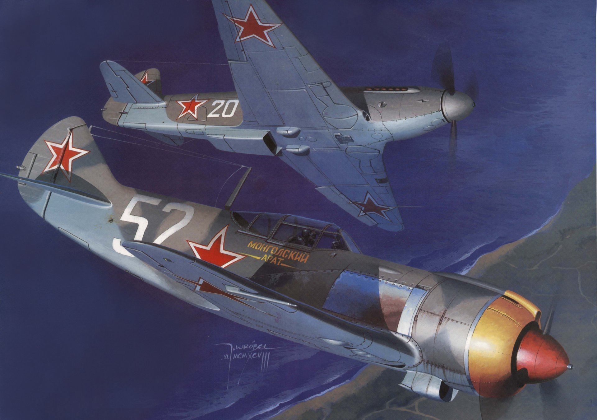 la-5fn sovietico yak-9p caccia arte monomotore