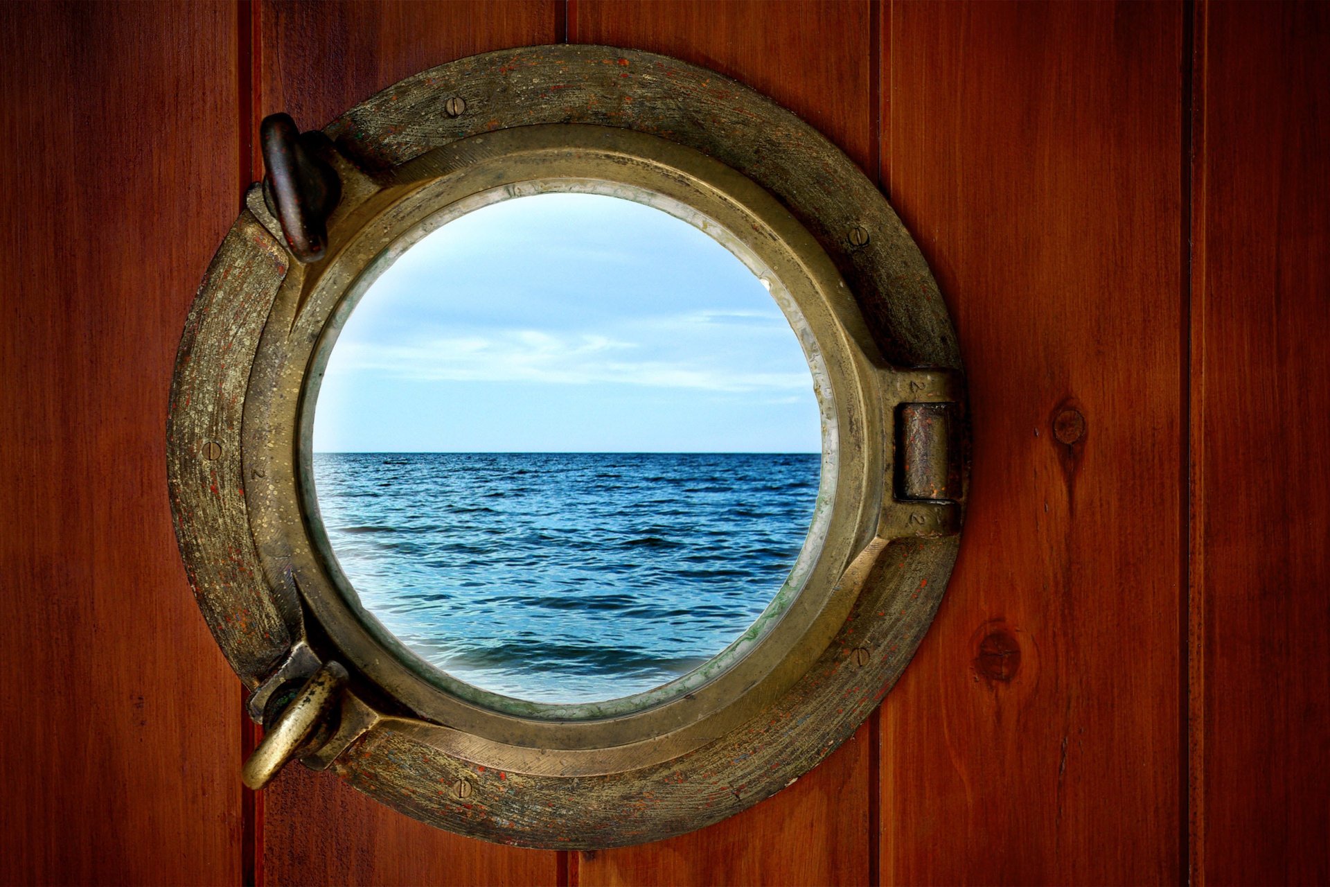 collage porthole porthole style sea waves sky