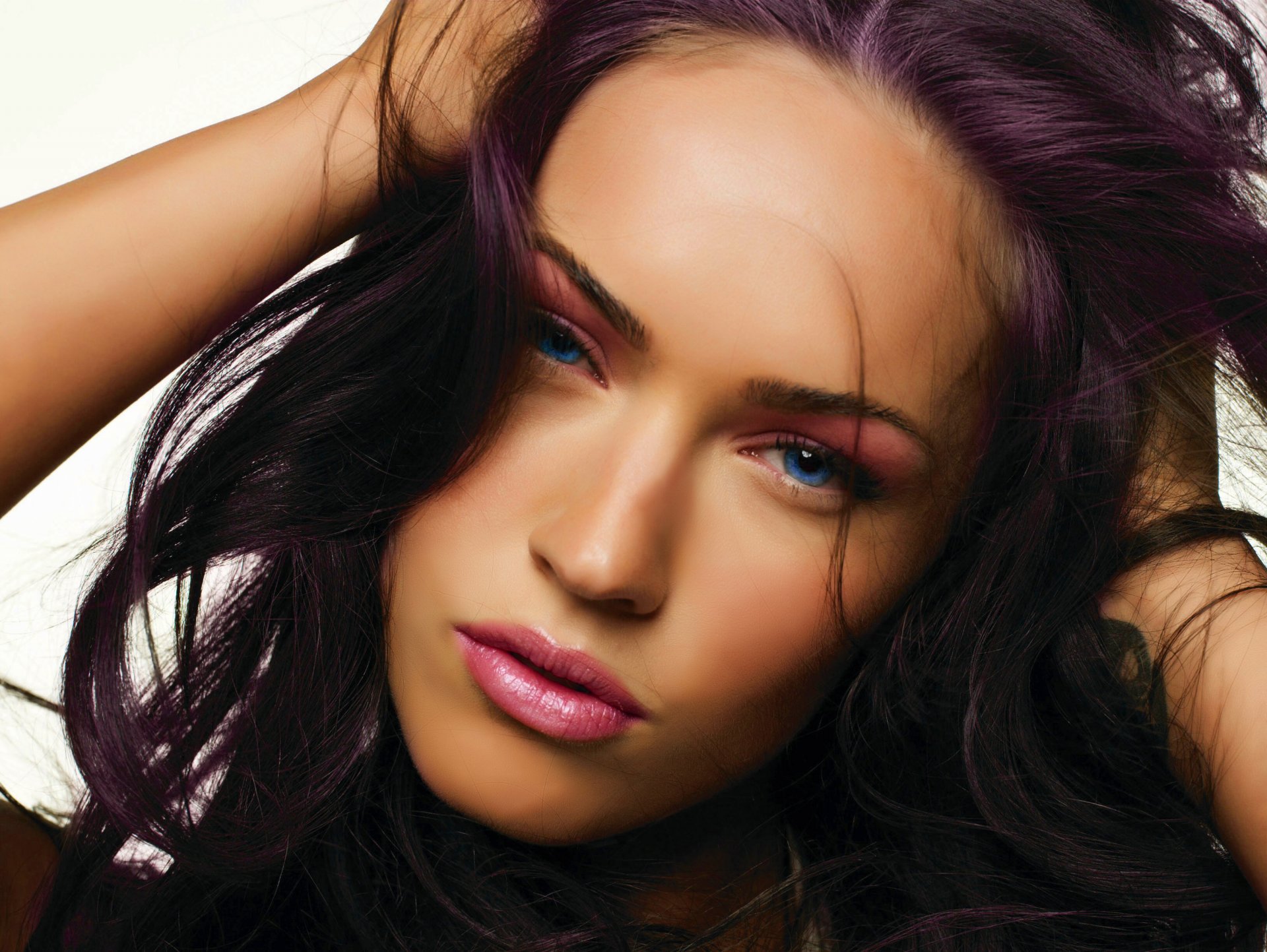 megan fox face purple