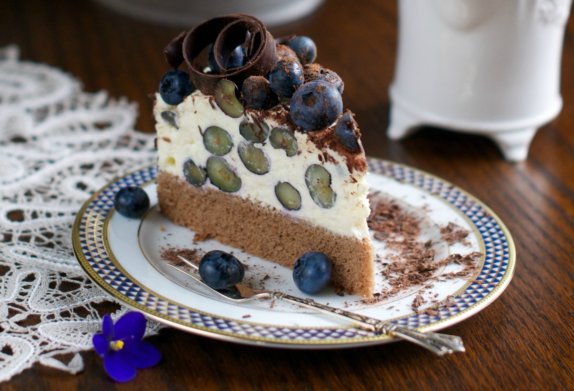 chocolat gâteau tranche de gâteau brownie nourriture myrtille