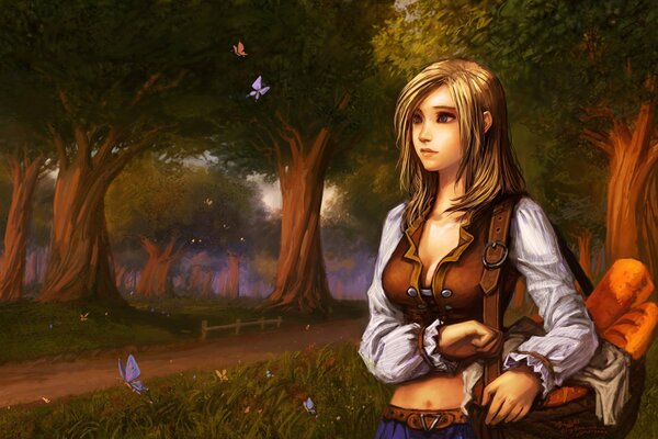 Fille sur la route dans world of warcraft