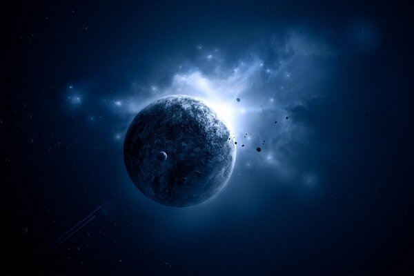 Голубая планета абстракция космос