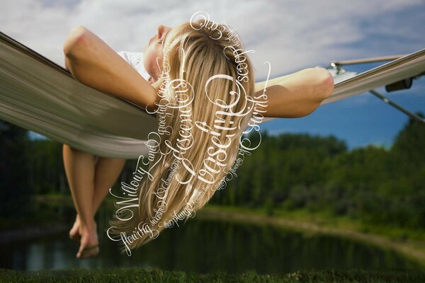 The girl is resting in nature