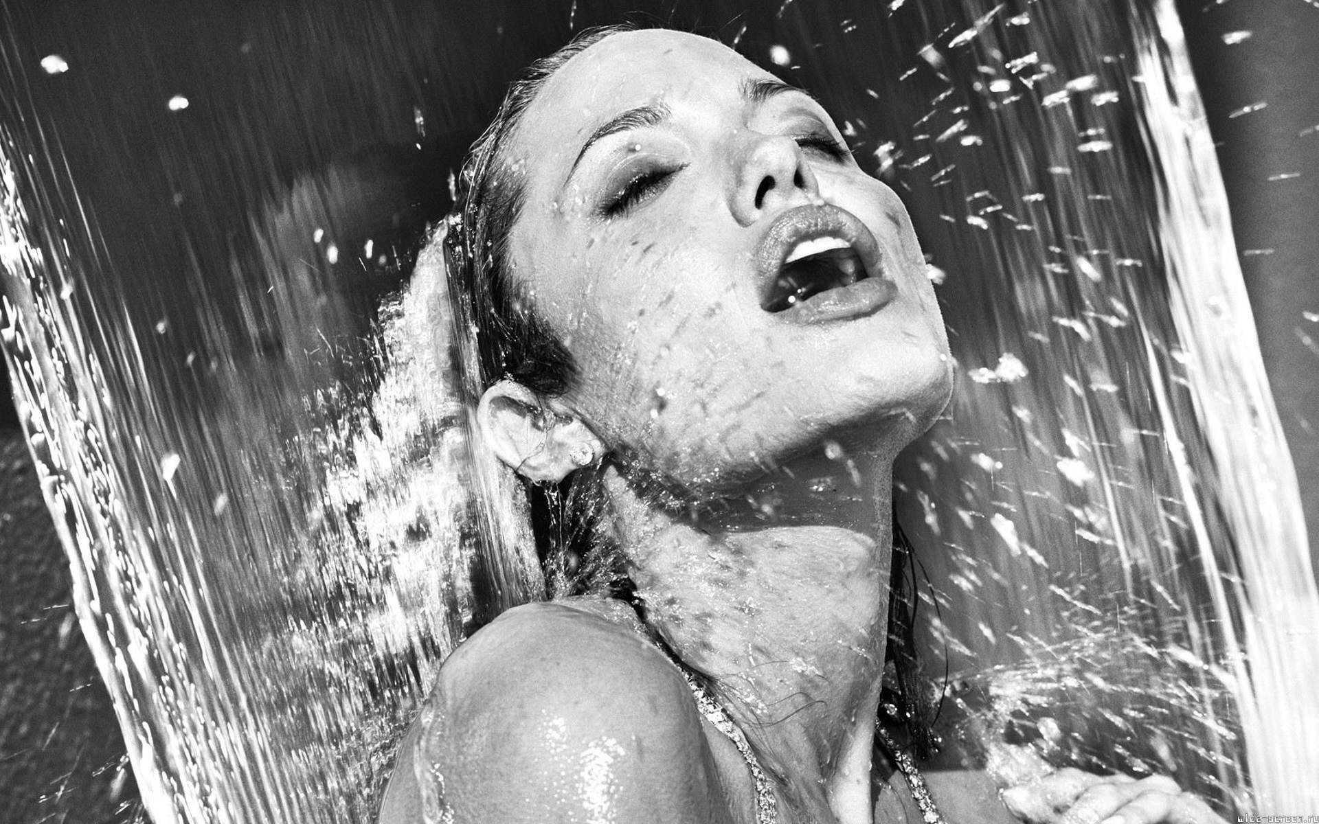 hower water black and white angelina jolie