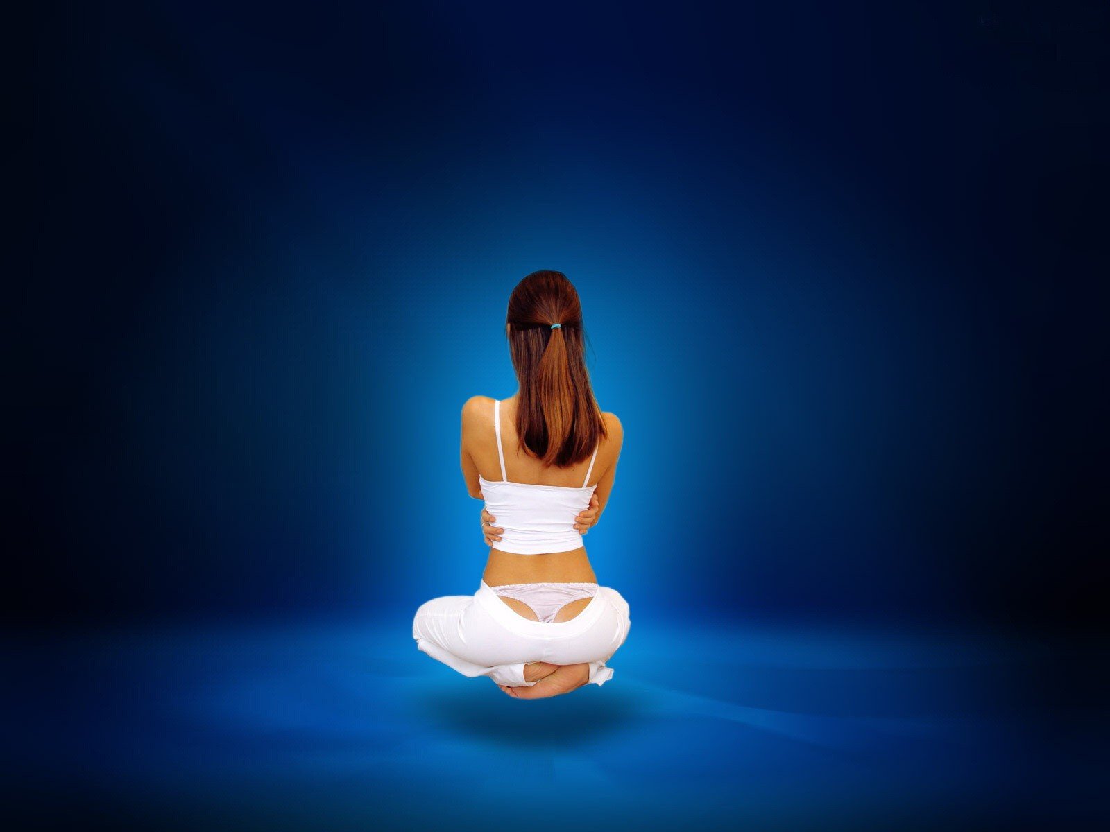 azul blanco meditación