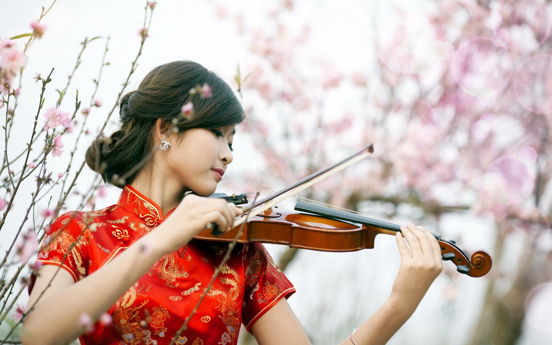 ragazza musica asiatica violino