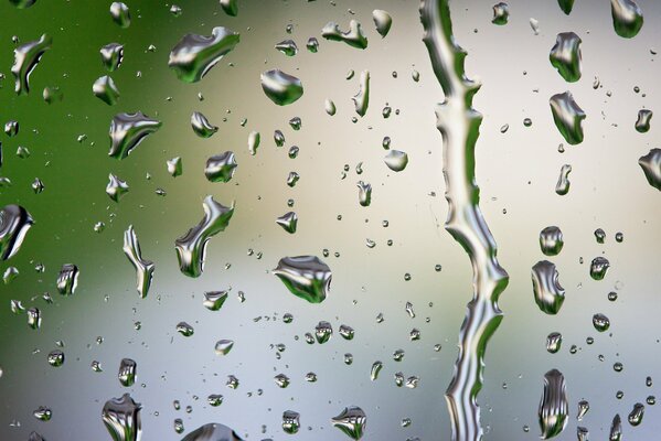 Raindrops on the window pane