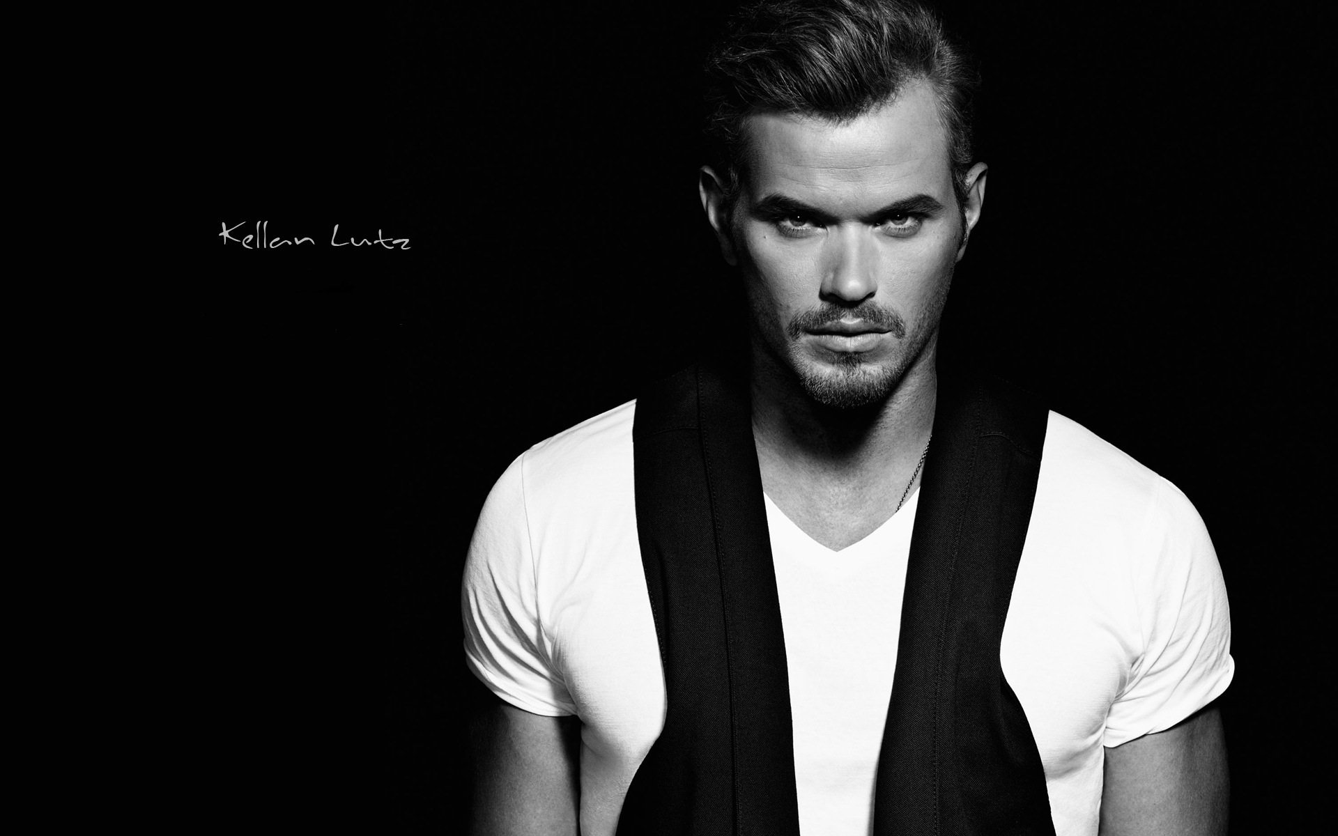 kellan lutz kellan lutz actor male black and white