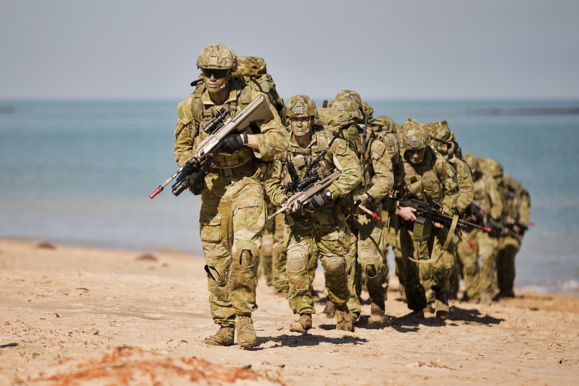 ejército australiano soldado ejército armas