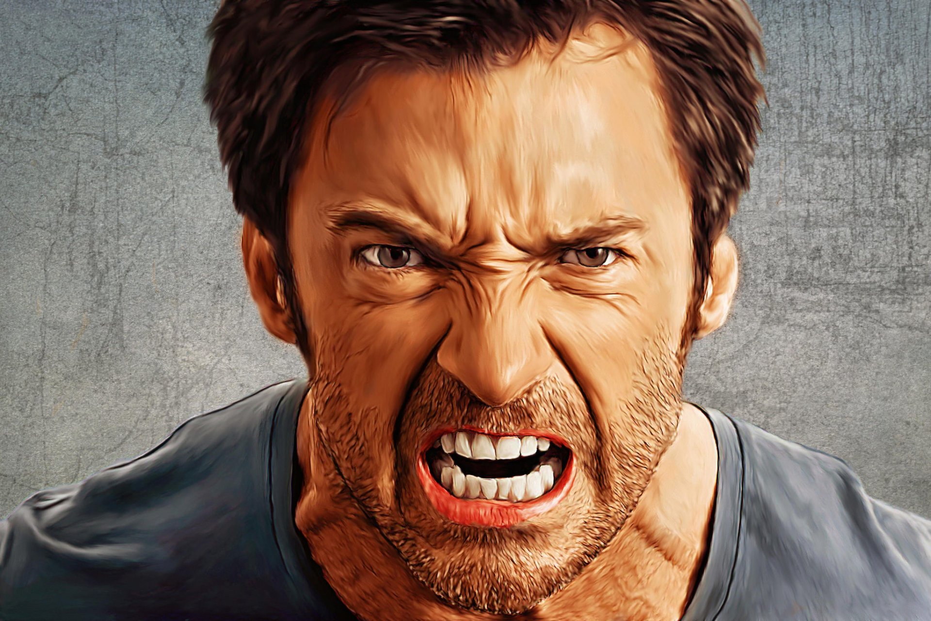 hugh jackman actor portrait rendering australia