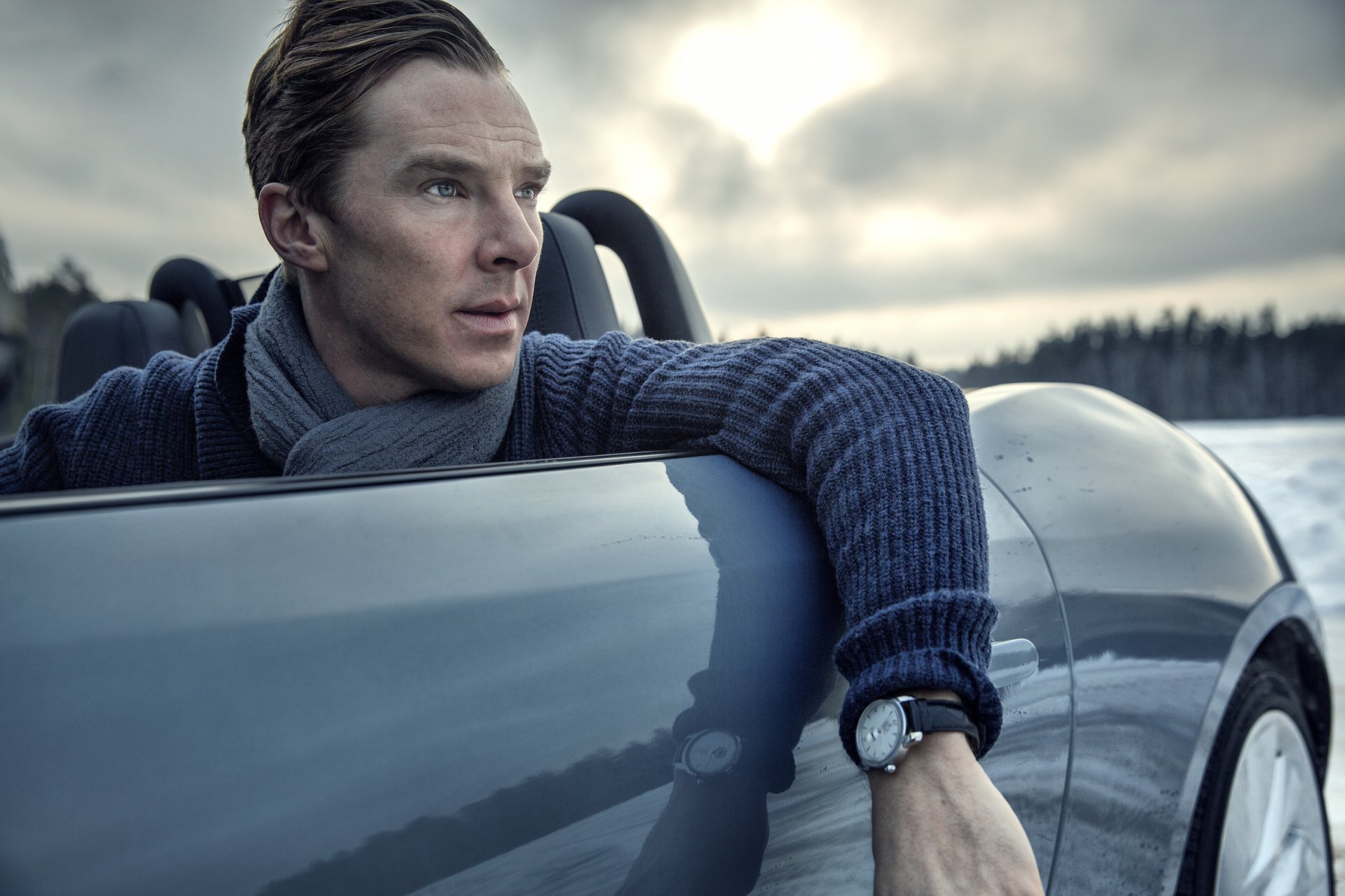 benedict cumberbatch orologio sciarpa macchina attore