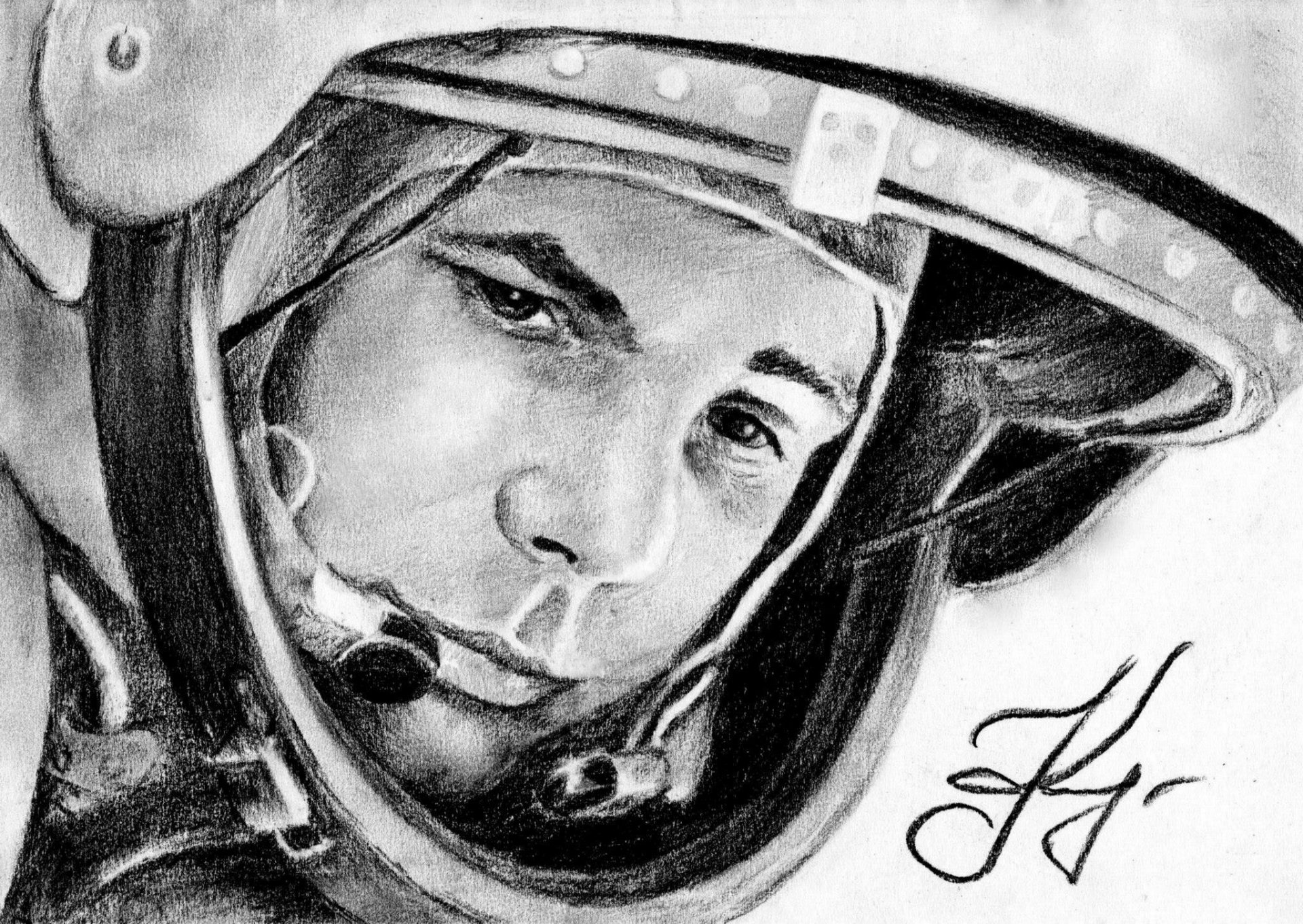 yuri gagarine cosmonaute légende héros combinaison spatiale dessin