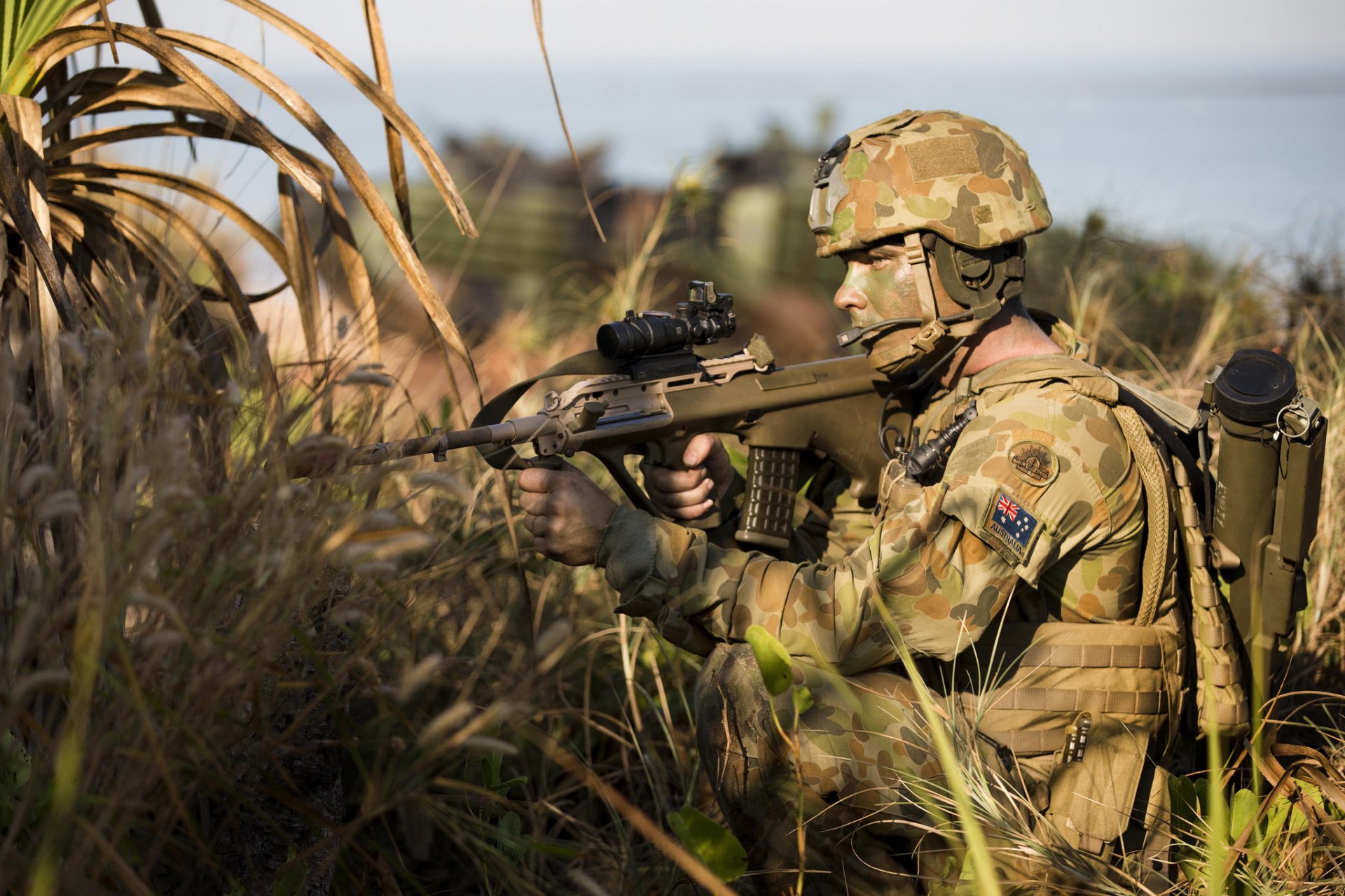 australische armee soldat waffe