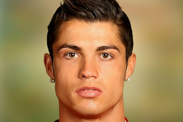 Retrato del futbolista cristiano Ronaldo