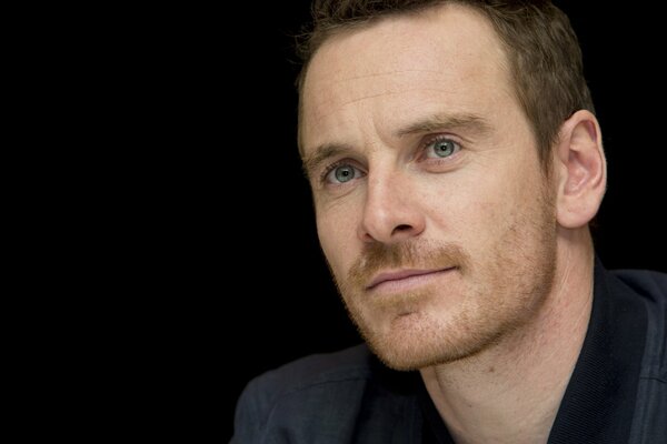 Actor Michael Fassbender with piercing eyes