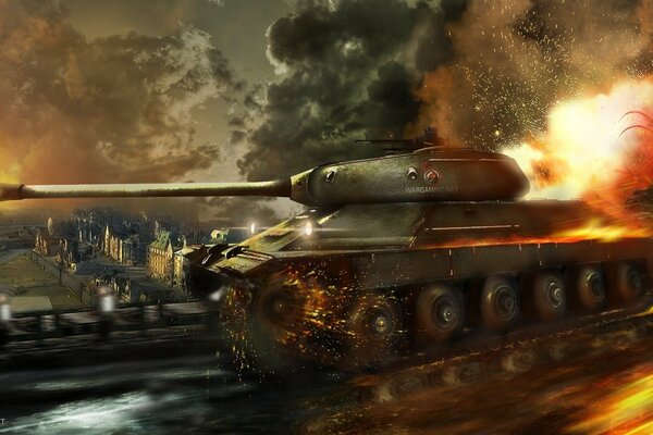 World of tanks, un Tanque de humo de fuego