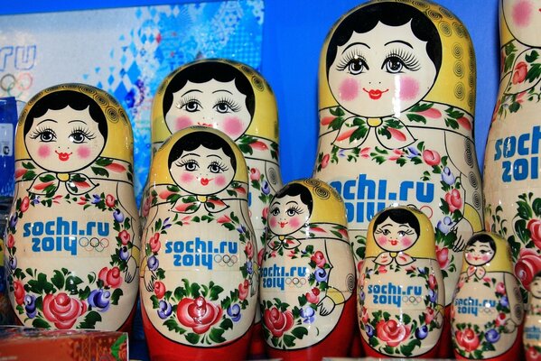 Olympic souvenirs matryoshka dolls for Sochi 2014