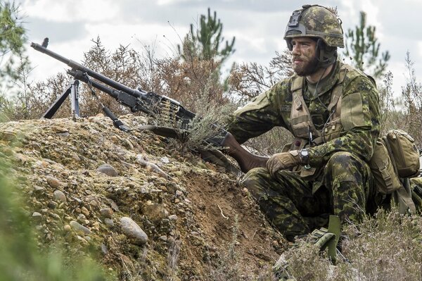 Soldier with a gun Canadian Army