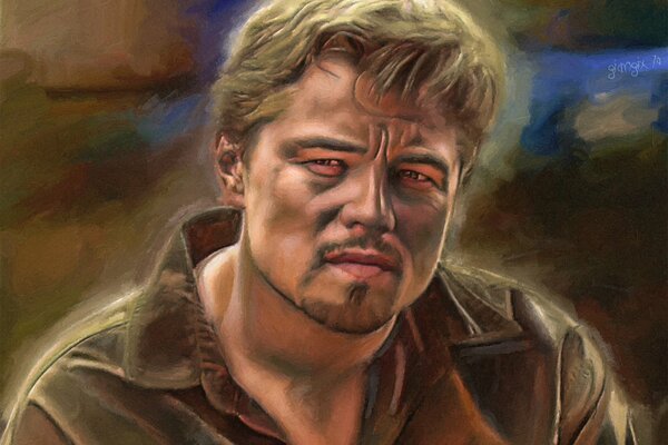 Retrato de Leonardo DiCaprio pintado