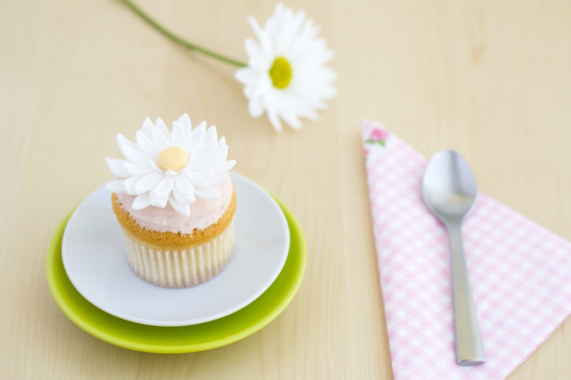 cupcake kamille creme dessert dekoration backen blume