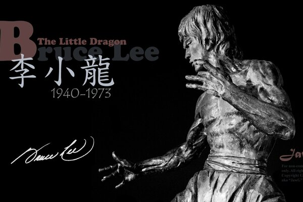 La leggenda nella statua di Bruce Lee in memoria