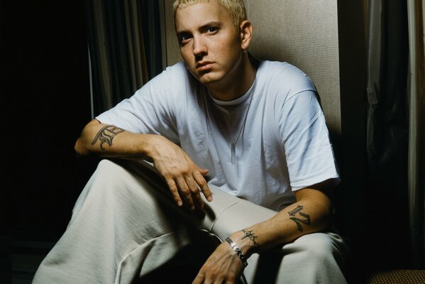 Rapper Eminem at the beginning of his career