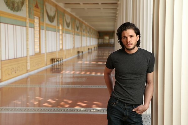 Actor in the school corridor