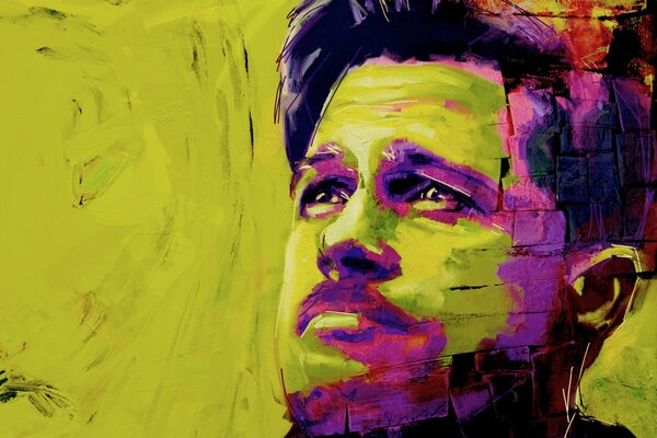 Ein Gemälde von Brad Pitt gemalt