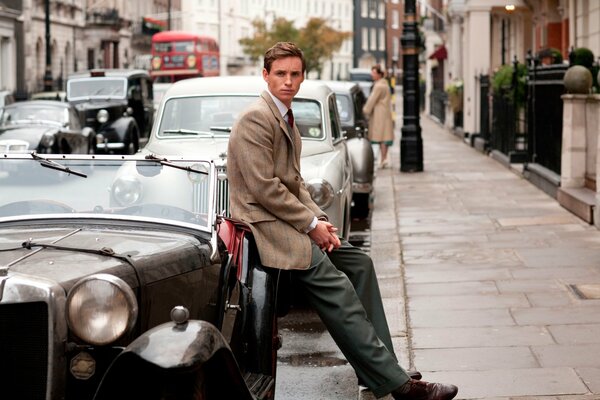 Eddie Redmayne parked the car and sat down to rest