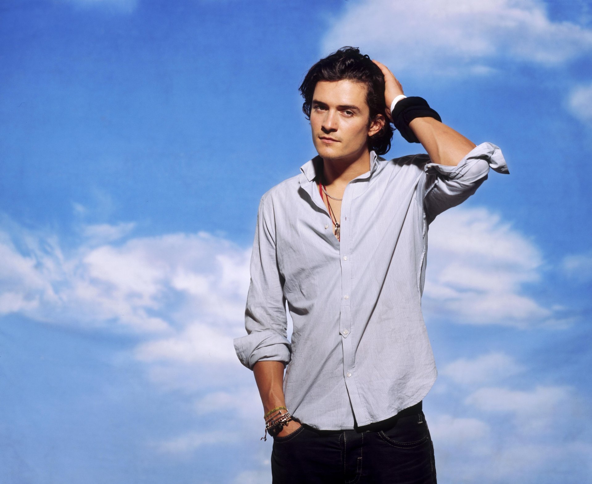 orlando bloom uomo camicia