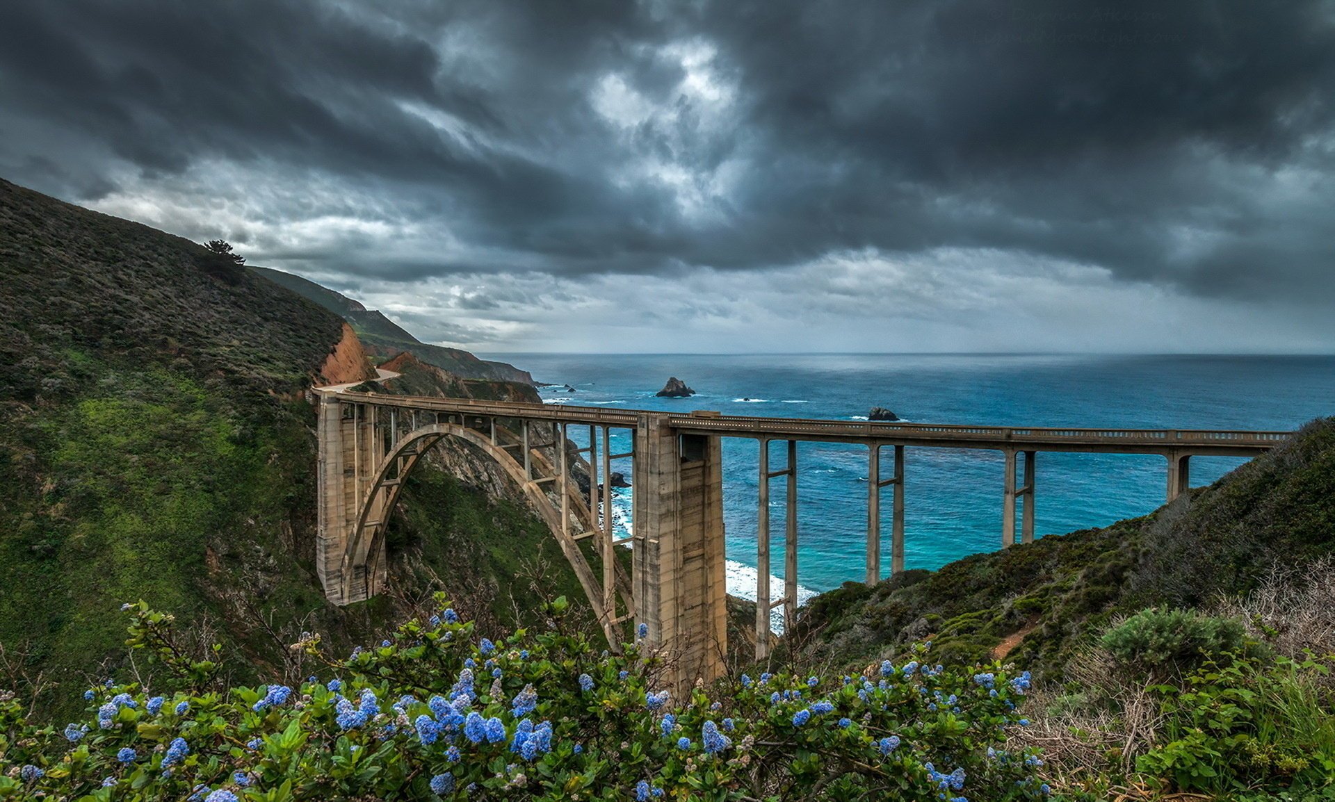 ponte mare nuvole paesaggio