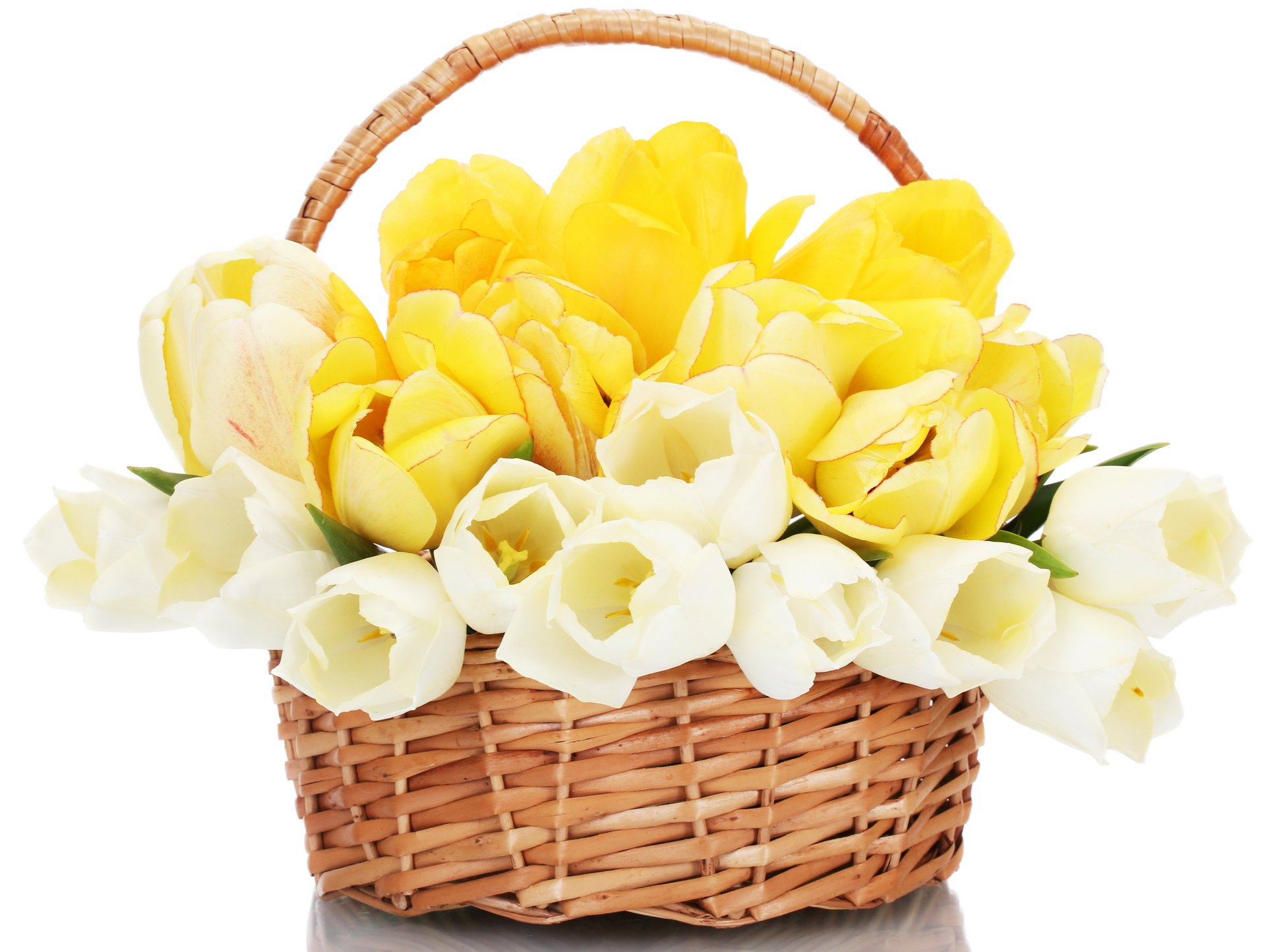 flowers tulips bouquet beautiful flower basket