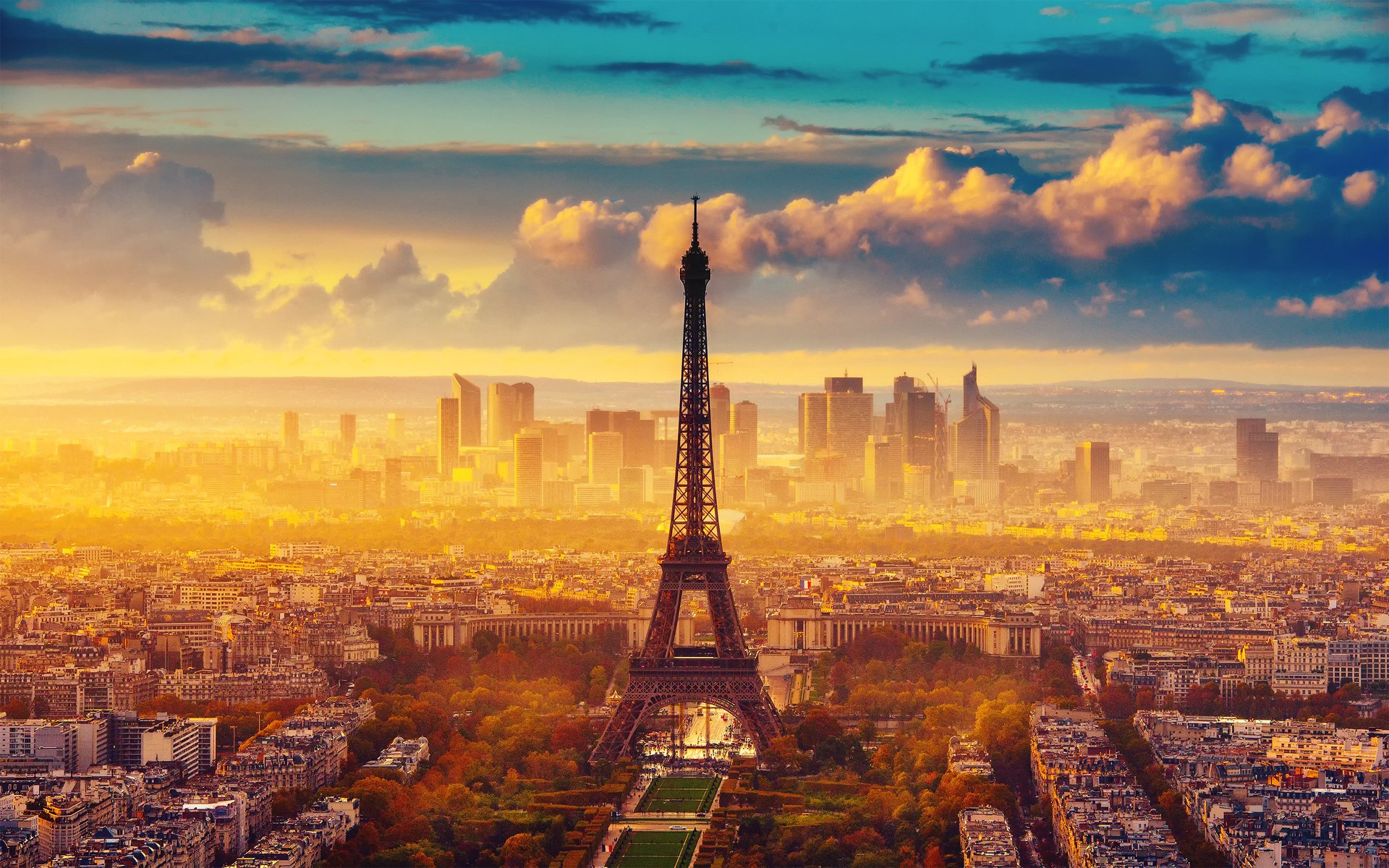 francia parís torre eiffel otoño cielo ciudad