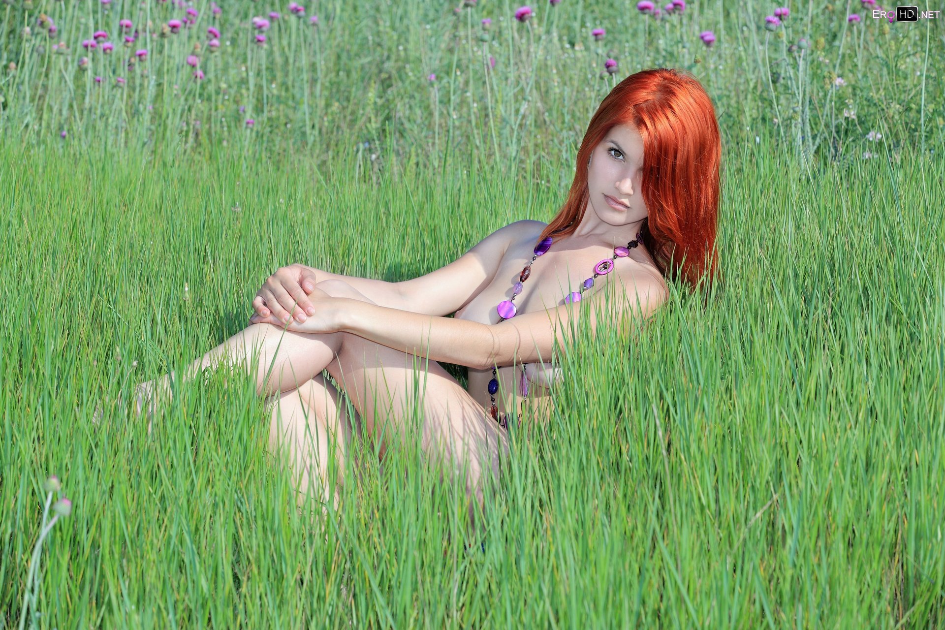 photographer girl look face model beauty summer grass heat