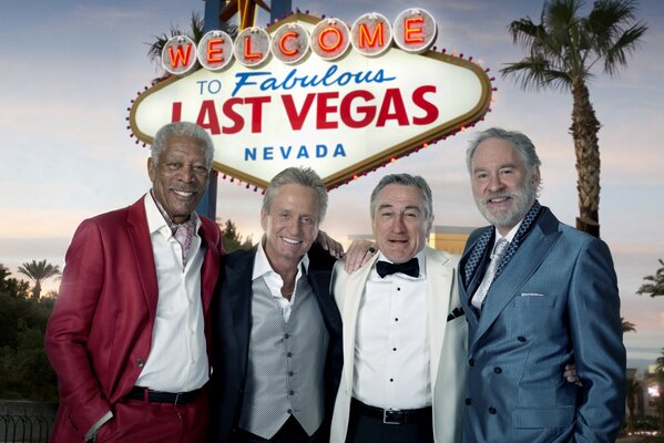 Foto von vier berühmten Schauspielern in Las Vegas