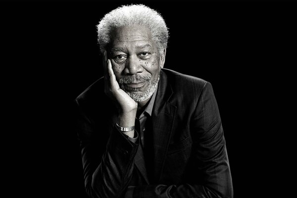 Der Blick des Schauspielers Morgan Freeman