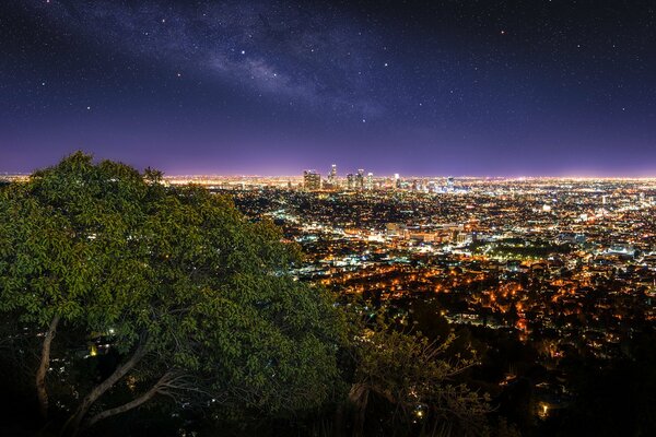 Los Angeles. Panorama der Nachtstadt