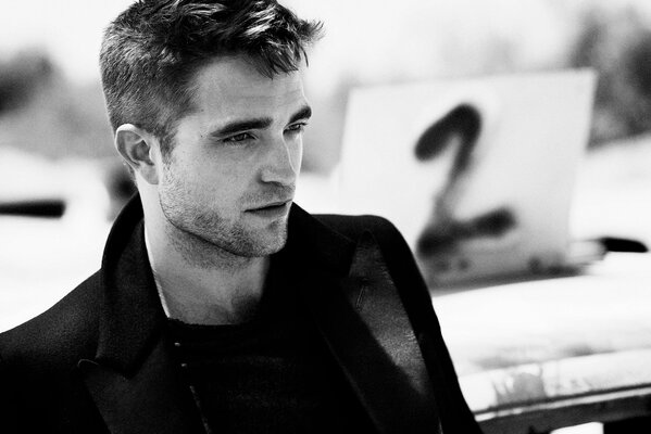 Photo shoot in black and white style. Robert Pattinson